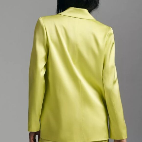 Anthropologie Chartreuse Blazer XXL - Picture 4 of 16